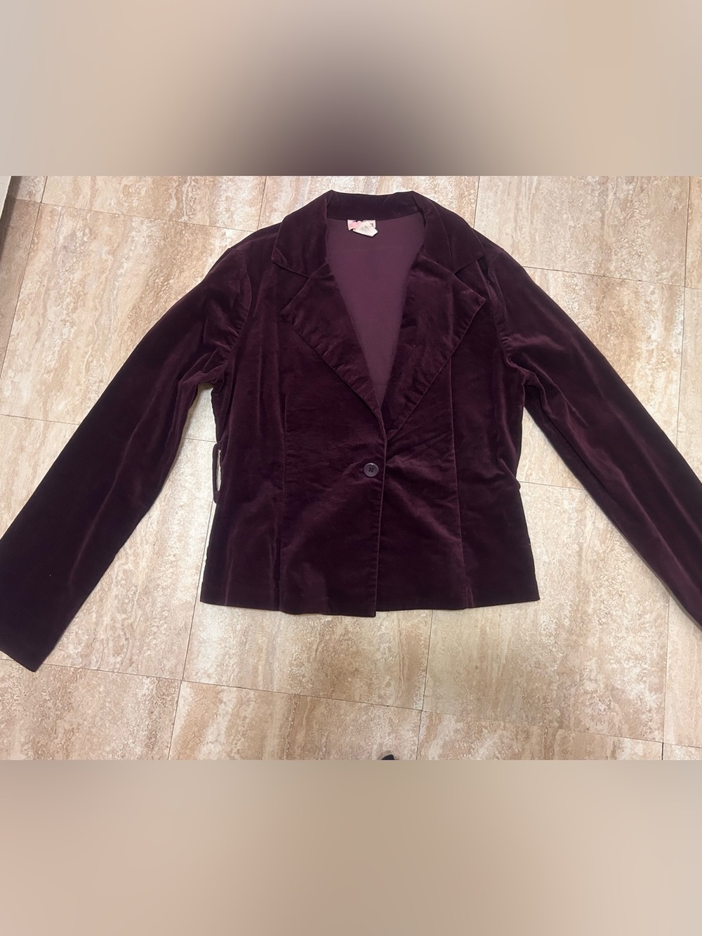 Velvet single-button blazer